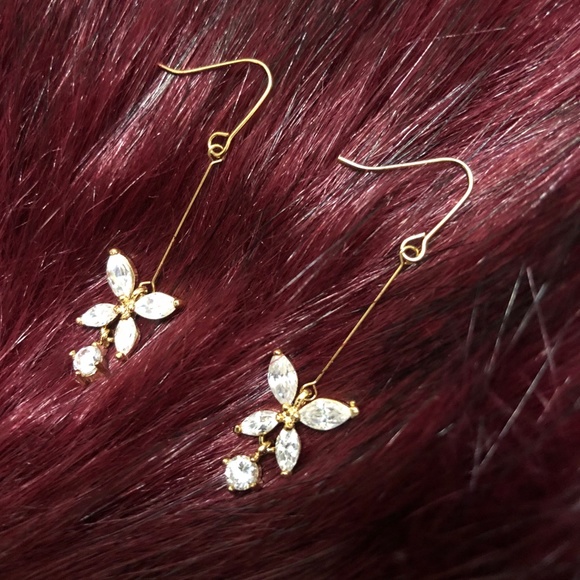 Clear Crystal Freeda Butterfly Earrings - Picture 5 of 5